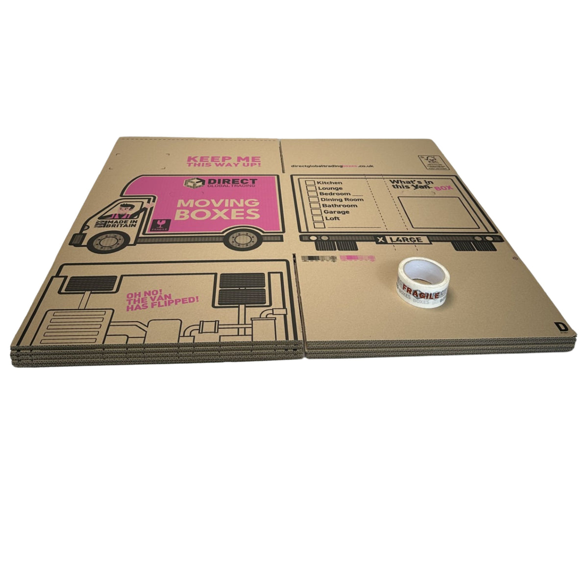 Pack of 5 Extra Large Moving House Cardboard Boxes Direct Global Trading Boxes