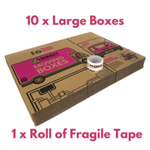 Load image into Gallery viewer, Pack of 10 Strong Large Moving House Cardboard Boxes