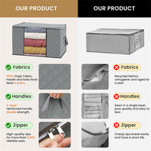 Load image into Gallery viewer, 3 Pack Soft Grey Clothes Storage Bags Foldable Storage Box Moving Bags