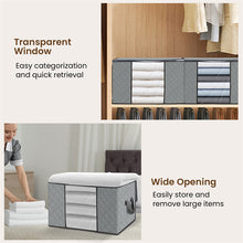 Load image into Gallery viewer, 3 Pack Soft Grey Clothes Storage Bags Foldable Storage Box Moving Bags