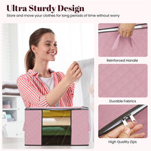 Load image into Gallery viewer, 6 Pack Soft Pink Clothes Storage Bags Foldable Storage Box Moving Bags