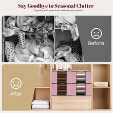 Load image into Gallery viewer, 6 Pack Soft Pink Clothes Storage Bags Foldable Storage Box Moving Bags