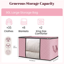 Load image into Gallery viewer, 6 Pack Soft Pink Clothes Storage Bags Foldable Storage Box Moving Bags