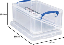 Load image into Gallery viewer, 9 Litre Clear Strong Really Useful Home Storage Box with Lid