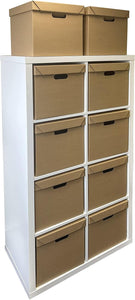 Pack of 20 Strong Cardboard Cube Storage Boxes with Lid and Handles