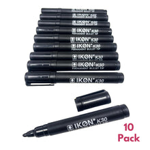 Load image into Gallery viewer, Pack of 10 Bullet Tip Permanent Marker Pens Waterproof