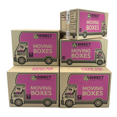 Pack of 3 Extra Large and 2 Large Moving House Cardboard Boxes with Tape