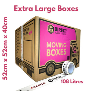 Pack of 10 Extra Large and Large Moving House Cardboard Boxes