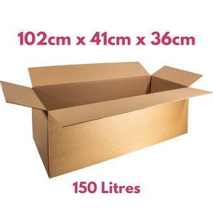 Pack of 10 Extra Large Super Strong Cardboard Boxes 150 Litre Capacity