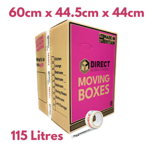 Pack of 5 Extra Large Tall Cardboard Moving Boxes