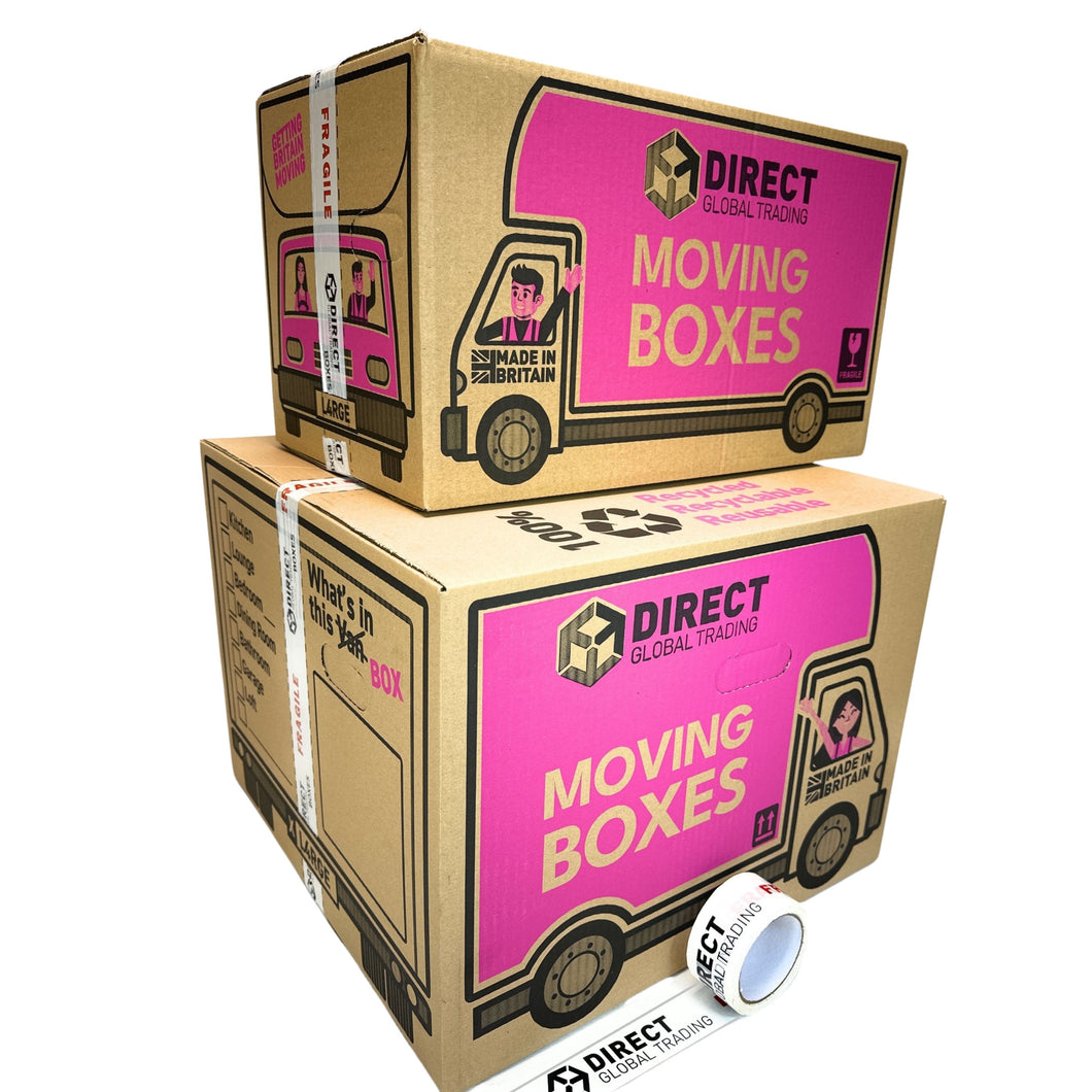 Pack of 10 Extra Large and Large Moving House Cardboard Boxes