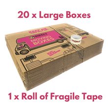 Load image into Gallery viewer, Pack of 20 Large Strong Moving House Cardboard Boxes