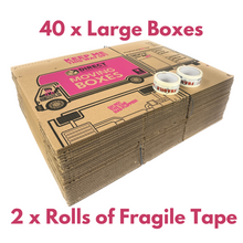 Load image into Gallery viewer, Pack of 40 Large Strong Moving House Cardboard Boxes