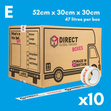 Load image into Gallery viewer, Pack of 20 Extra Large and Large Moving House Cardboard Boxes with Fragile Tape