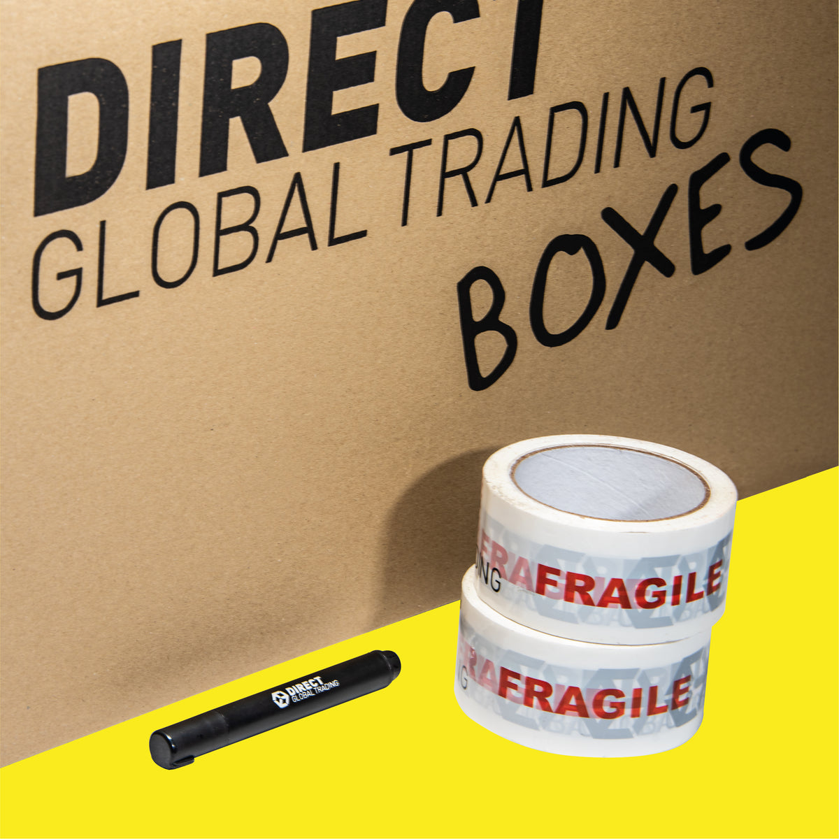 Large 60 Metre Roll Bubblewrap Cardboard Box 2 Rolls Fragile Tape Movi Direct Global Trading Boxes