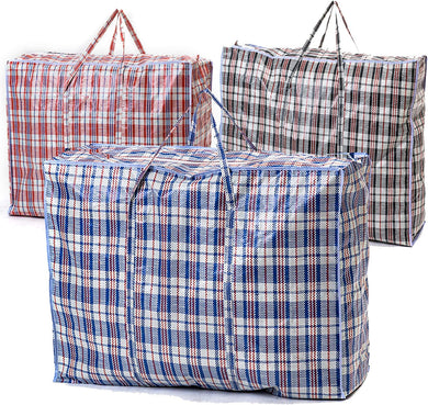 Extra Large Moving House Storage Laundry Clothes Bag with Zip (Pack of 3)